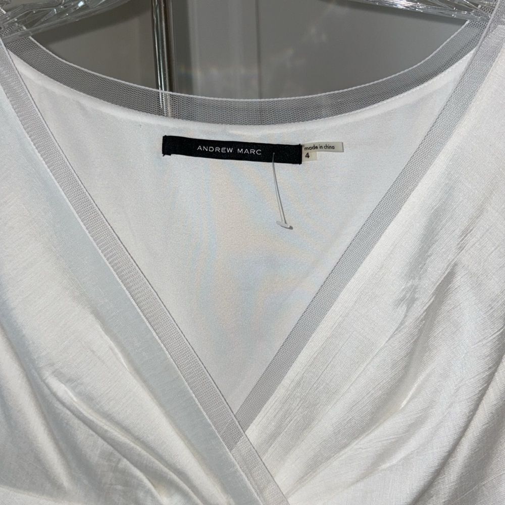 NWOT Andrew Marc Women’s White Midi Dress Size 4 - Picture 3 of 10